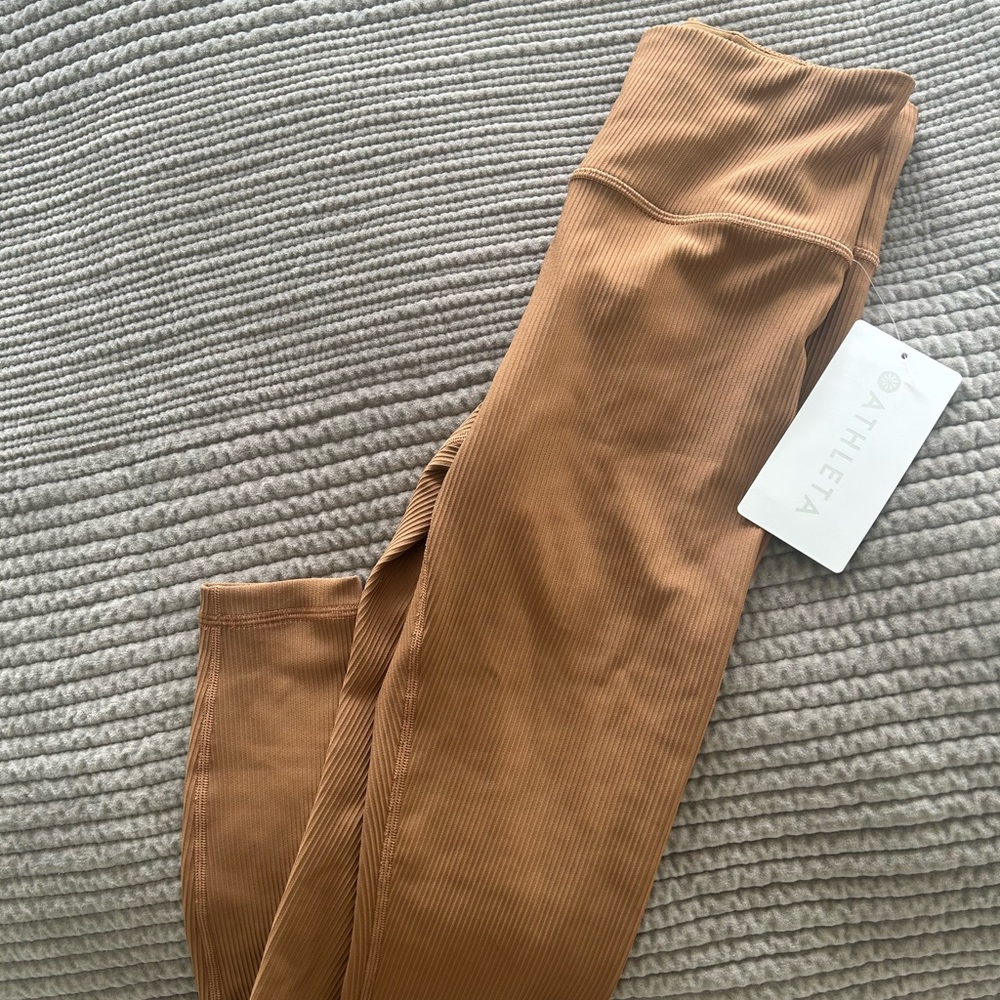 Athleta Tan Elation Ribbed Leggings